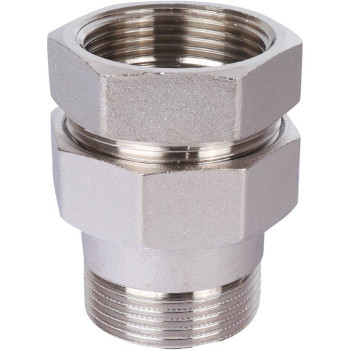 Разъемное соединение STOUT американка ВН 1 1/4 никелированное, уплотнение под гайкой по плоскости, SFT-0045-000114