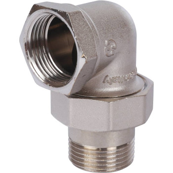 Разъемное угловое соединение STOUT американка ВН 1 уплотнение под гайкой o-ring кольцо, никелированное, SFT-0057-000001