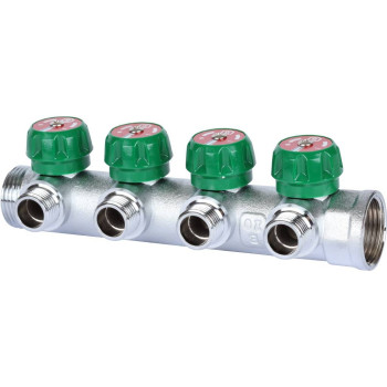 Коллектор регулирующий STOUT 1, 4 отвода 1/2 плоское уплотнение, SMB-6849-011204