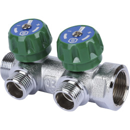 Коллектор регулирующий STOUT 3/4, 2 отвода 1/2 плоское уплотнение, SMB-6849-341202