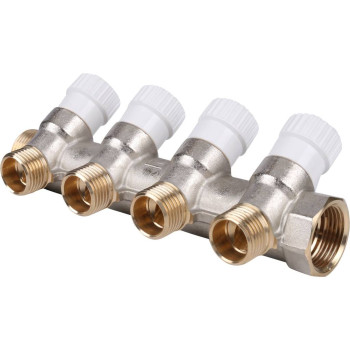 Коллектор распределительный STOUT 3/4 , 4 отвода 1/2, SMB 6851 341204