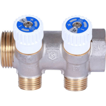 Коллектор распределительный STOUT 1, 2 отвода 1/2 плоское уплотнение, SMB 6852 011202