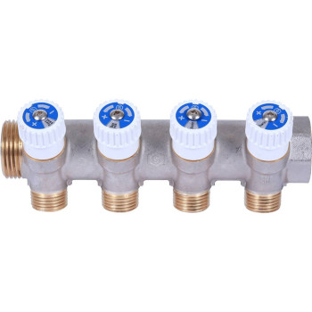 Коллектор распределительный STOUT 1, 4 отвода 1/2 плоское уплотнение, SMB 6852 011204