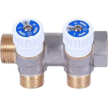 Коллектор распределительный STOUT 3/4, 2 отвода 1/2 плоское уплотнение, SMB 6852 341202