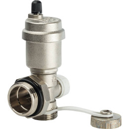 Регулируемый концевой фитинг для коллектора STOUT 1 с дренажным вентилем автоматический воздухоотводчик, SMS-1000-010001