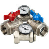 Комплект прямых шаровых кранов STOUT с термометрами 1”, SMS-1000-030001