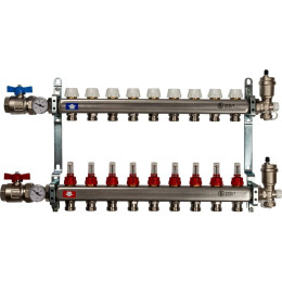 Коллектор из нержавеющей стали в сборе с расходомерами STOUT 9 выходов, SMS 0907 000009
