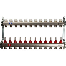 Коллектор из нержавеющей стали с расходомерами STOUT 12 выходов, SMS 0917 000012