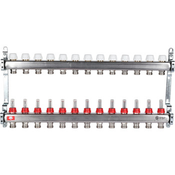 Коллектор из нержавеющей стали с расходомерами STOUT 13 выходов, SMS 0917 000013