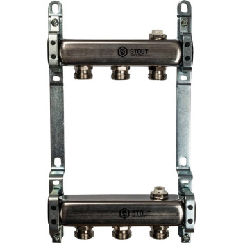 Коллектор из нержавеющей стали для радиаторной разводки STOUT 3 выхода, SMS 0923 000003