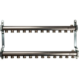 Коллектор из нержавеющей стали для радиаторной разводки STOUT 12 выходов, SMS 0923 000012