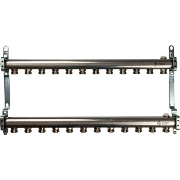 Коллектор из нержавеющей стали для радиаторной разводки STOUT 12 выходов, SMS 0923 000012