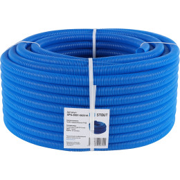 Труба гофрированная STOUT ПНД, цвет синий, наружным диаметром 23 мм для труб диаметром 16 мм, SPG-0001-502316