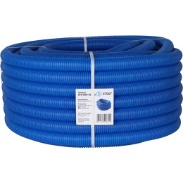 Труба гофрированная STOUT ПНД, цвет синий, наружным диаметром 35 мм для труб диаметром 25 мм, SPG-0001-503525