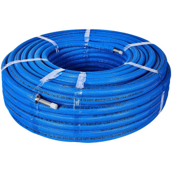 Труба STOUT 16х2,2 (бухта 100 метров) PEX-a из сшитого полиэтилена с кислородным слоем, серая в теплоизоляции (синяя), SPI-0004-001622