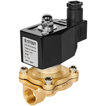 Клапан соленоидный (электромагнитный) STOUT прямого действия НЗ 24В G1/2, SSV-0010-024015