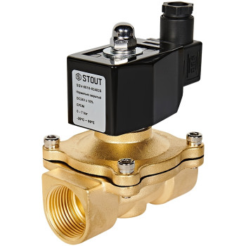 Клапан соленоидный (электромагнитный) STOUT прямого действия НЗ 24В G1, SSV-0010-024025
