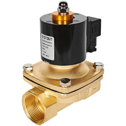 STOUT Клапан соленоидный (электромагнитный) прямого действия НЗ 24В G1 1/4, SSV-0010-024032