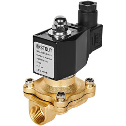 Клапан соленоидный (электромагнитный) STOUT прямого действия НЗ 220В G1/2, SSV-0010-220015