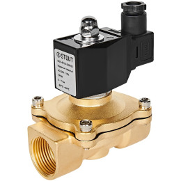 Клапан соленоидный (электромагнитный) STOUT прямого действия НЗ 220В G1, SSV-0010-220025