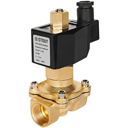 Клапан соленоидный (электромагнитный) STOUT прямого действия НО 24В G3/4, SSV-0020-024020