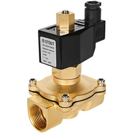 Клапан соленоидный (электромагнитный) STOUT прямого действия НО 24В G1, SSV-0020-024025