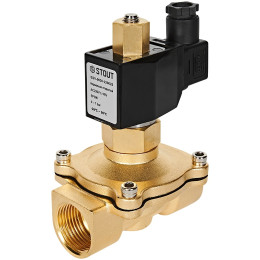 Клапан соленоидный (электромагнитный) STOUT прямого действия НО 220В G1, SSV-0020-220025