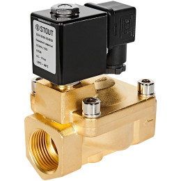 Клапан соленоидный (электромагнитный) STOUT непрямого (пилотного) действия НЗ 24В G1, SSV-0030-024025