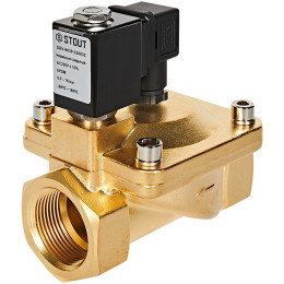 Клапан соленоидный (электромагнитный) STOUT непрямого (пилотного) действия НЗ 220В G1 1/4, SSV-0030-220032