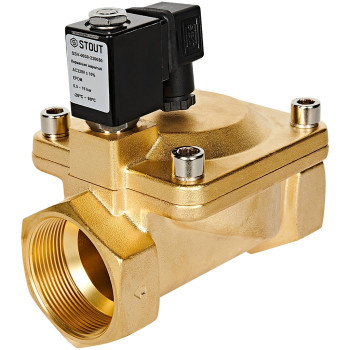 Клапан соленоидный (электромагнитный) STOUT непрямого (пилотного) действия НЗ 220В G2, SSV-0030-220050