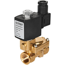 Клапан соленоидный (электромагнитный) STOUT непрямого (пилотного) действия НО 24В G1/2, SSV-0040-024015