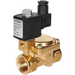Клапан соленоидный (электромагнитный) STOUT непрямого (пилотного) действия НО 220В G1, SSV-0040-220025