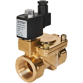Клапан соленоидный (электромагнитный) STOUT непрямого (пилотного) действия НО 220В G1 1/4, SSV-0040-220032