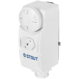 Термостат накладной механический STOUT с пружинным фиксатором 0-90°С, STE-1007-200090