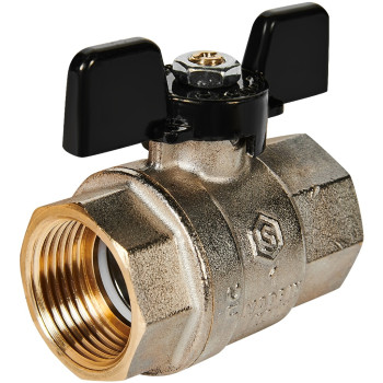 Кран шаровой полнопроходной STOUT ВР/ВР ручка бабочка 1, SVB-0002-200025