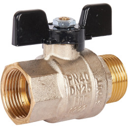 Кран шаровой STOUT полнопроходной, ВР/НР, ручка бабочка 1, SVB-0004-000025