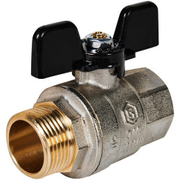 Кран шаровой полнопроходной STOUT ВР/НР ручка бабочка 3/4, SVB-0004-200020