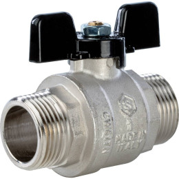 Кран шаровой STOUT полнопроходной, НР/НР, ручка бабочка 1, SVB-0006-000025