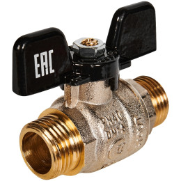 Кран шаровой полнопроходной STOUT НР/НР ручка бабочка 1/2, SVB-0006-200015