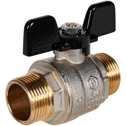 Кран шаровой полнопроходной STOUT НР/НР ручка бабочка 3/4, SVB-0006-200020