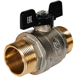 Кран шаровой полнопроходной STOUT НР/НР ручка бабочка 1 1/4, SVB-0006-200032