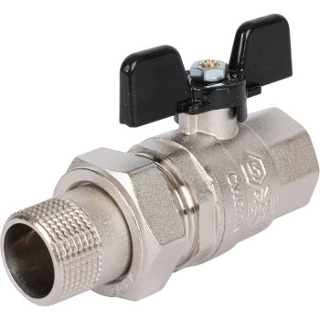 Кран шаровой полнопроходной STOUT ВР/НР, ручка бабочка 3/4, американка, SVB-0007-000020