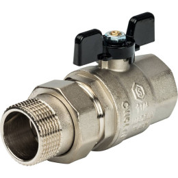 Кран шаровой STOUT полнопроходной, ВР/НР, ручка бабочка 1 1/4, американка, SVB-0007-000032