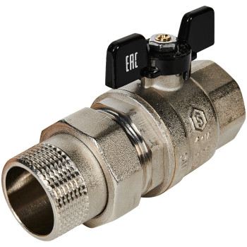 Кран шаровой полнопроходной с американкой STOUT ВР/НР ручка бабочка 1 1/4, SVB-0007-200032