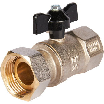 Кран шаровой STOUT 1x1 с накидной гайкой, ВР/накидная гайка, ручка бабочка, SVB-0009-000025