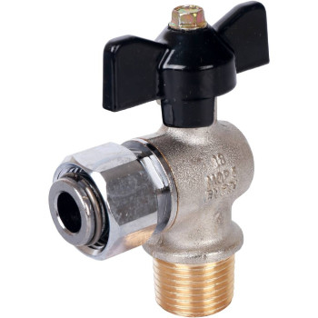 Кран шаровой STOUT с накидной гайкой угловой, НР/накидная гайка, ручка бабочка 1/2x1/2, SVB-0010-000015