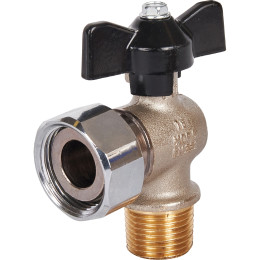 Кран шаровой STOUT 1/2x3/4 с накидной гайкой угловой, НР/накидная гайка, ручка бабочка, SVB-0010-001520