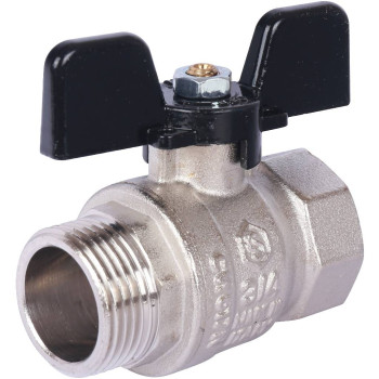 Кран шаровой стандартнопроходной STOUT SVB ВР/НР, ручка бабочка 3/4, SVB-0014-000020