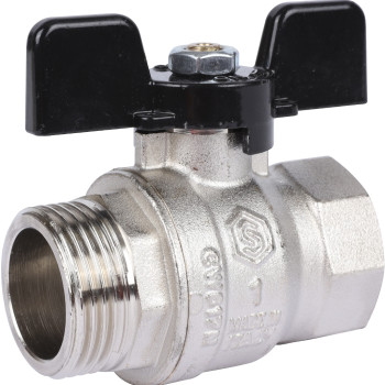 Кран шаровой STOUT SVB стандартнопроходной, ВР/НР, ручка бабочка 1, SVB-0014-000025