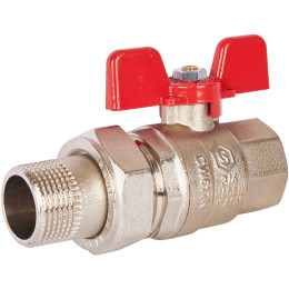 Кран шаровой полнопроходной STOUT с американкой , ВР/НР, ручка бабочка 3/4 (EPDM), SVB-1007-000020